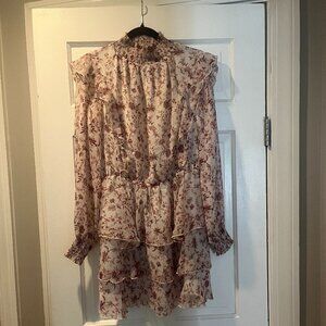 Minkpink Floral High Collor Mini Dress